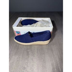 Garden Spots Shoes Womens 9 M All Day Comfort Wedge Espadrille‎ Loafers Blue